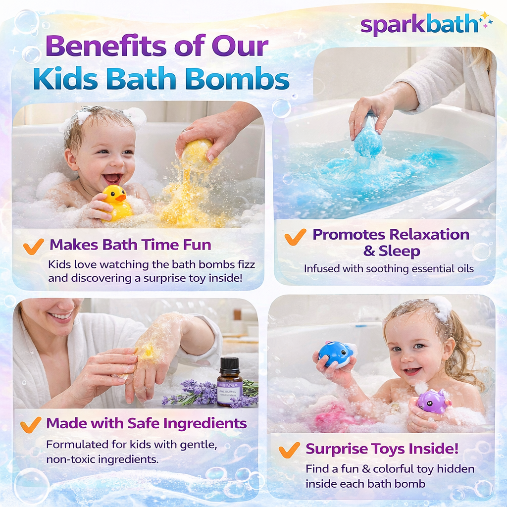 SparkBath Bath Bomb Toy Balls for Kids | Surprise Color Fizz | Perfect Gift Box Set